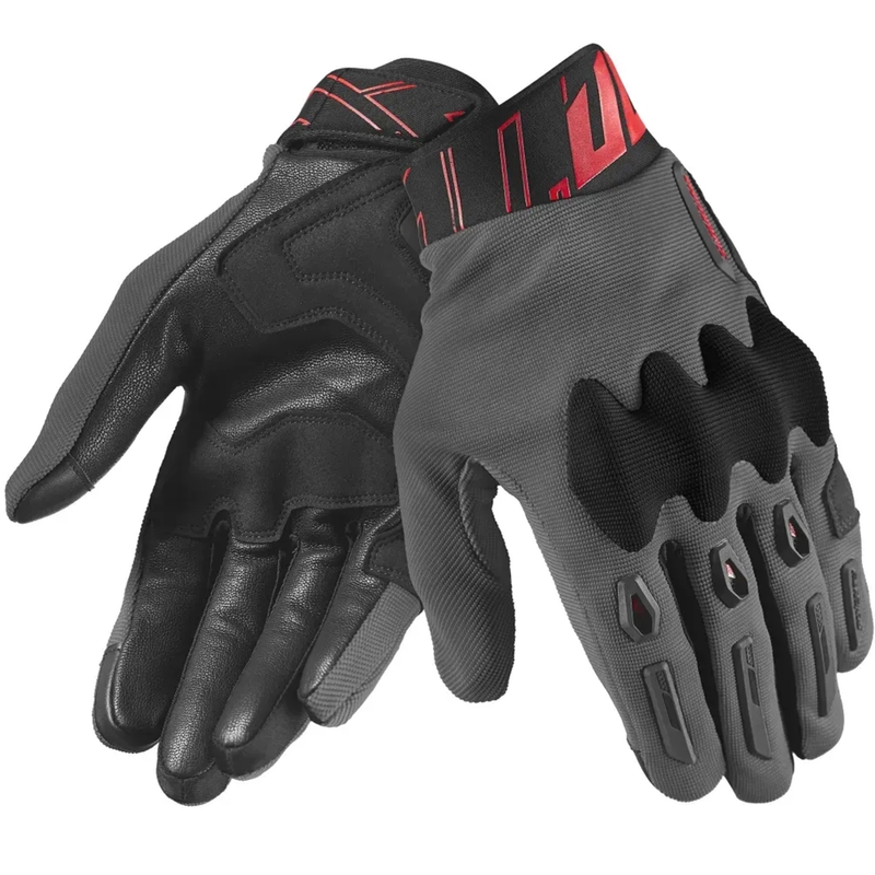 Motocikla cimdi Seventy Degrees SD-N66 Fullgas pelēki sarkani