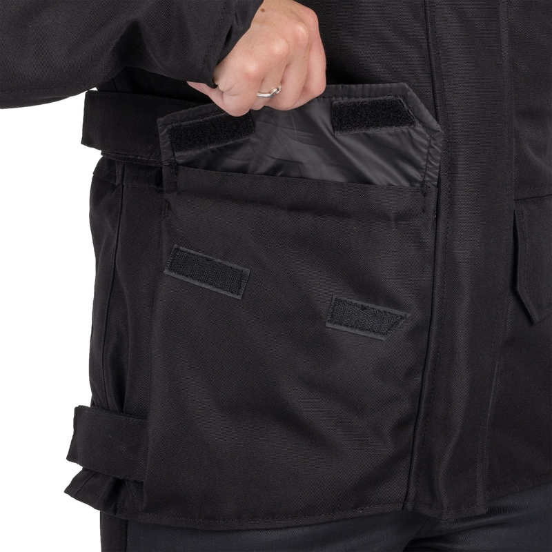 Sieviešu Oxford Spartan Long WP Black motocikla jaka