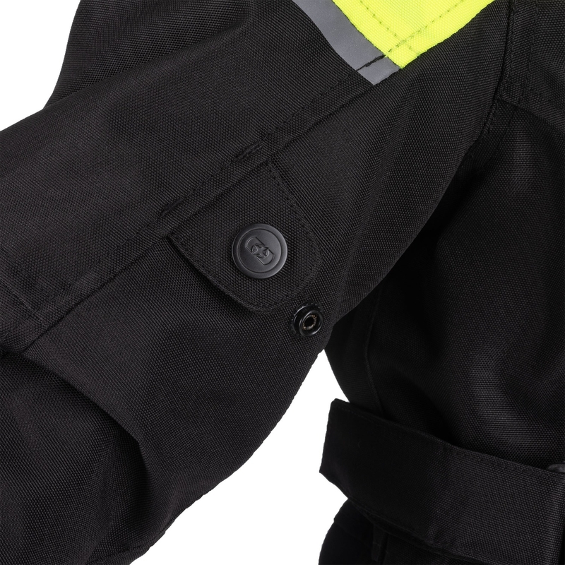 Sieviešu Oxford Spartan Long WP Black-Fluo Yellow motocikla jaka