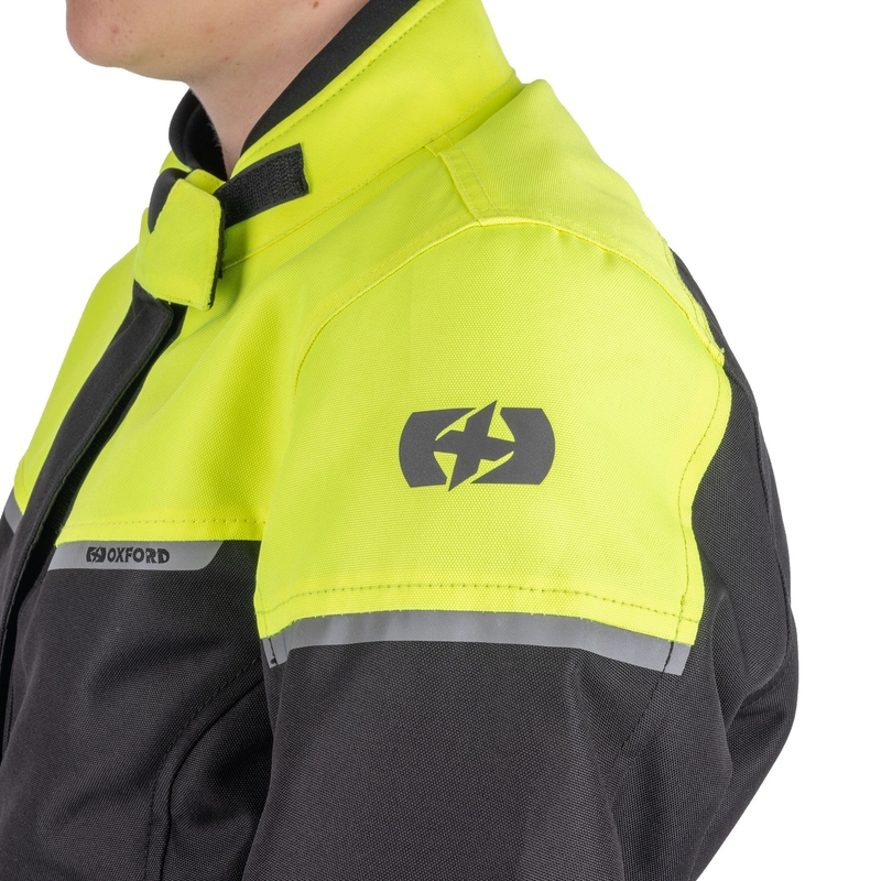 Sieviešu Oxford Spartan Long WP Black-Fluo Yellow motocikla jaka