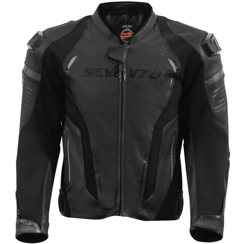 Ādas motocikla jaka Seventy Degrees SD-JL24 Spoiler melna