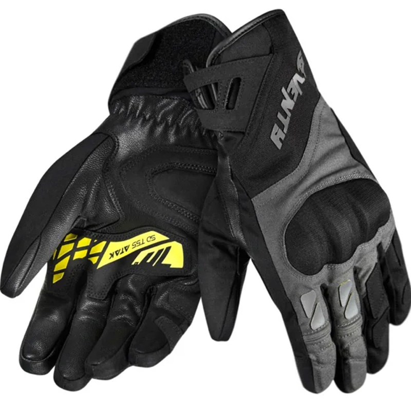 Motocikla cimdi Seventy Degrees SD-T55 Atak black-fluo yellow