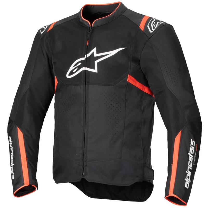 Alpinestars T-SPS Air V2 motocikla jaka melna-fluorescējoši sarkana