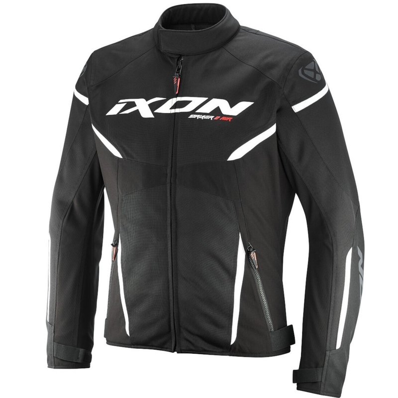 Motocikla jaka IXON Striker 2 Air WP melnā un baltā krāsā