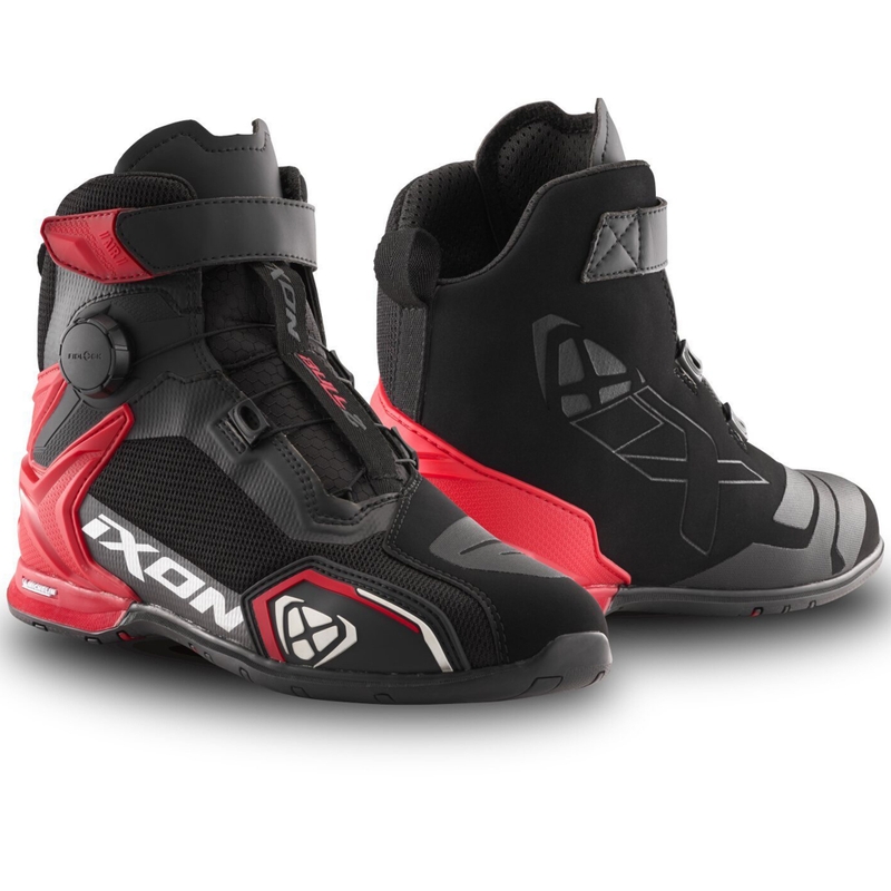 IXON Bull 2 Air melni-balti-sarkani motocikla zābaki