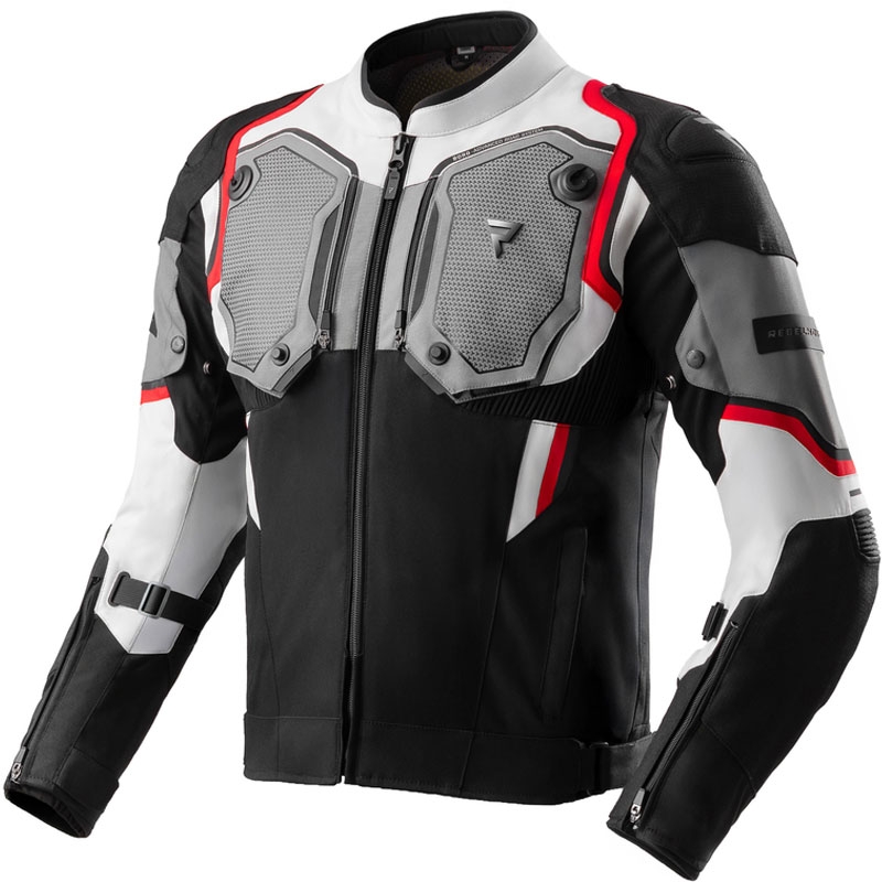 Rebelhorn Borg II melns-pelēks-sarkans motocikla jaka
