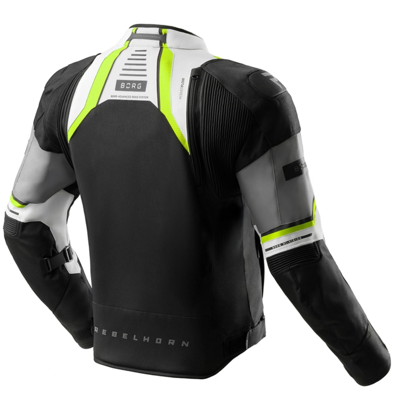 Rebelhorn Borg II melns-pelēks-fluo dzeltens motocikla jaka