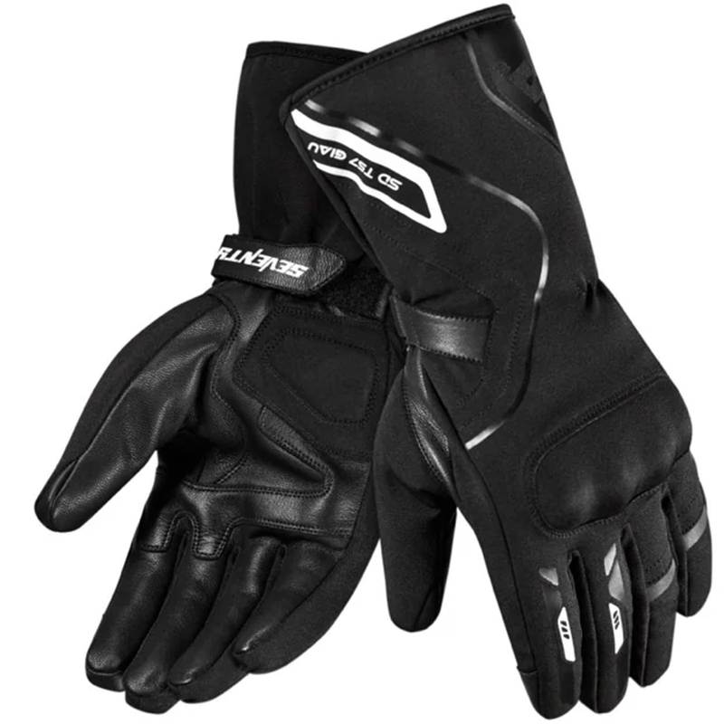 Motocikla cimdi Seventy Degrees SD-T57 Giau melns un balts