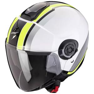 Atvērtā moto ķivere Scorpion EXO-CITY II VEL balta-fluo dzeltena
