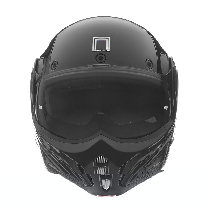 NOX PREMIUM Stratos flip-up moto ķivere matēti melna