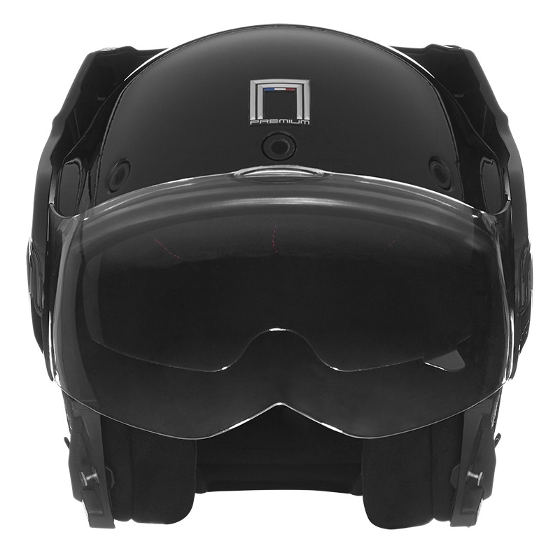 NOX PREMIUM Stratos flip-up moto ķivere matēti melna