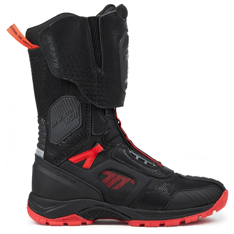 Seventy Degrees SD-BA6 Stelvio High melni un sarkani motocikla zābaki