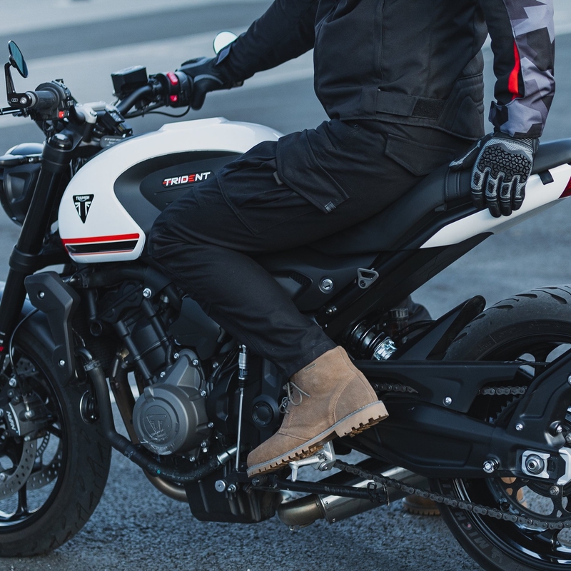 Oxford Original Apstiprinātās oriģinālās CARGO AA melnās motocikla bikses