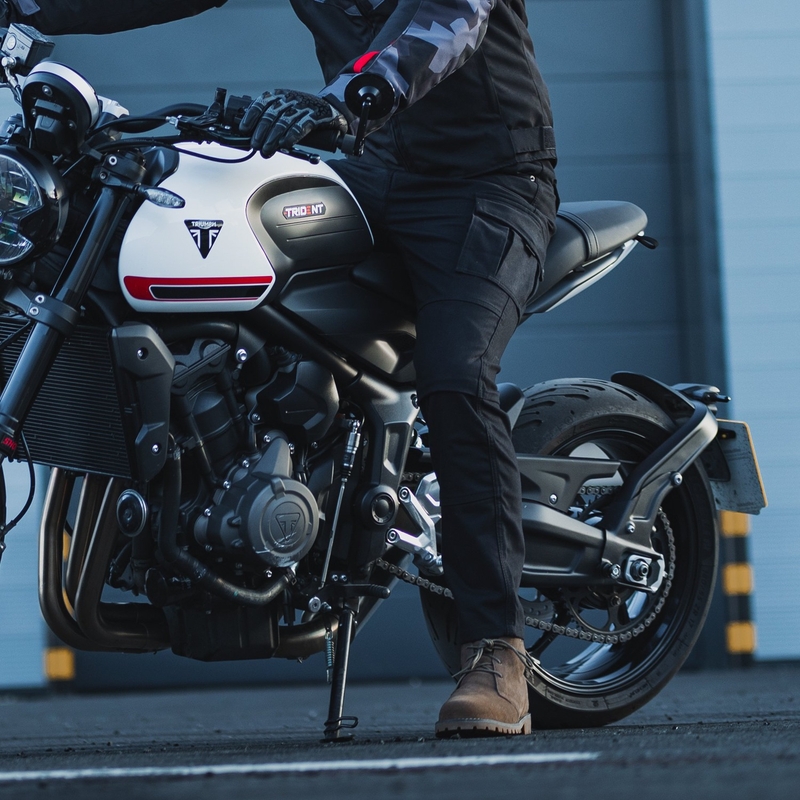 Oxford Original Apstiprinātās oriģinālās CARGO AA melnās motocikla bikses