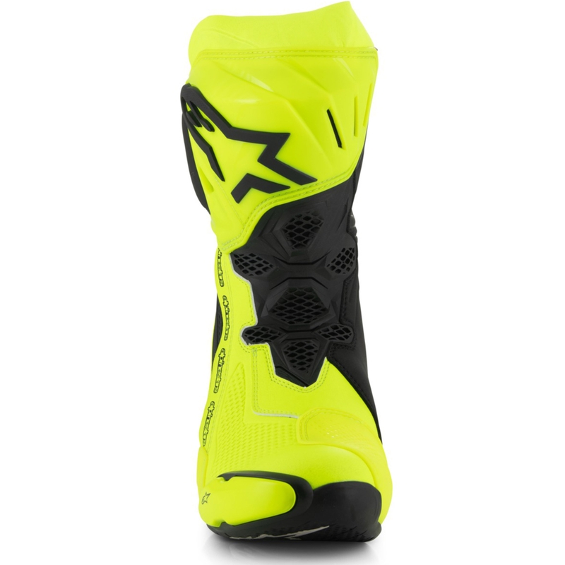 Alpinestars Supertech R fluo dzelteni melni motocikla zābaki