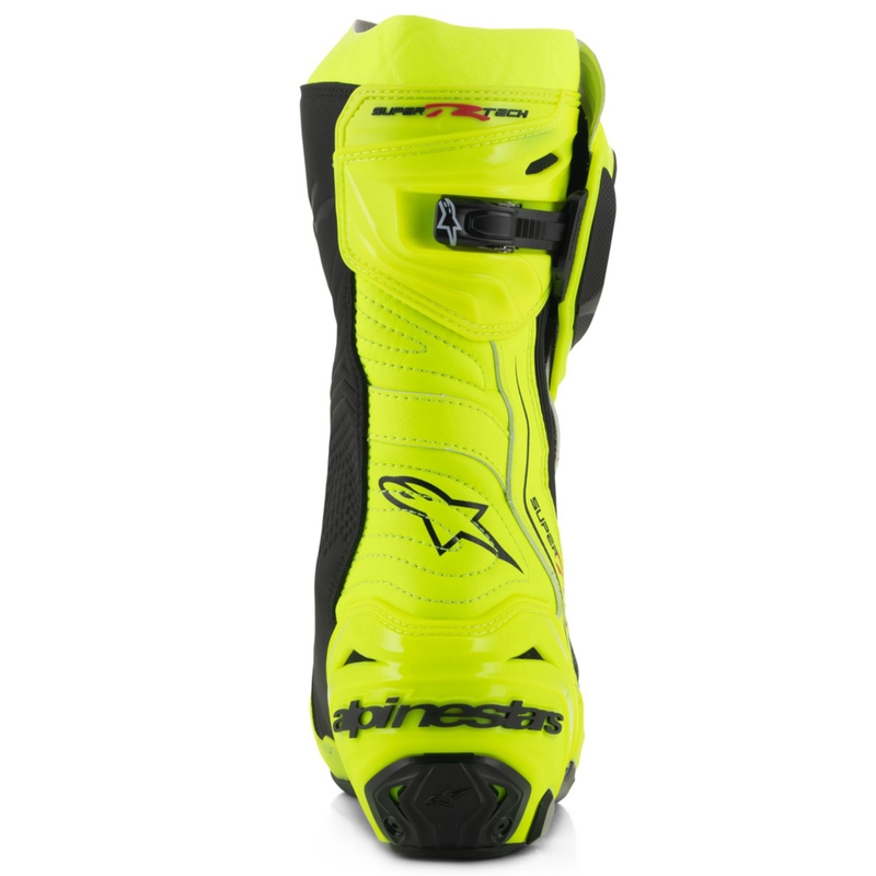 Alpinestars Supertech R fluo dzelteni melni motocikla zābaki