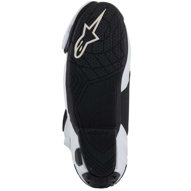 Alpinestars Supertech R Vented motocikla zābaki balti-skaidri pelēki-melni melni
