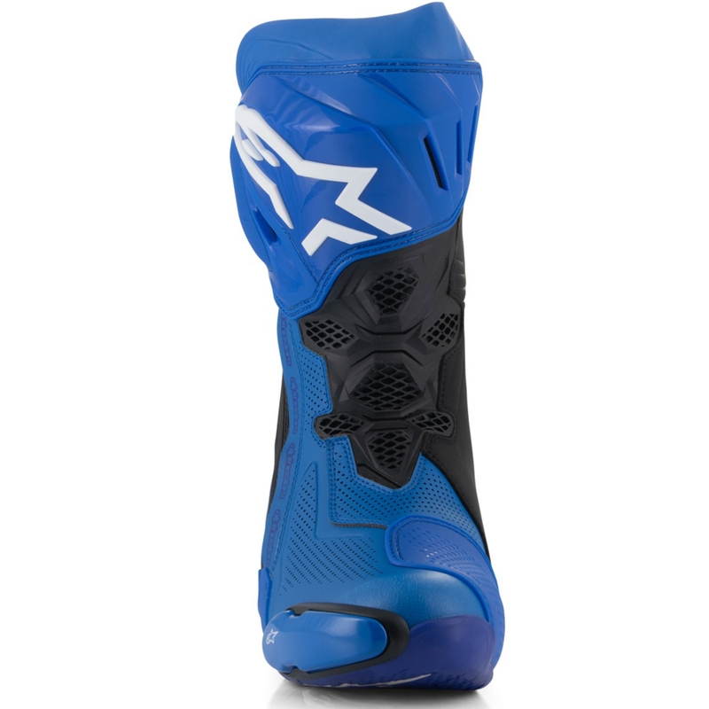 Alpinestars Supertech R ventilējamie motociklu zābaki zili un melni