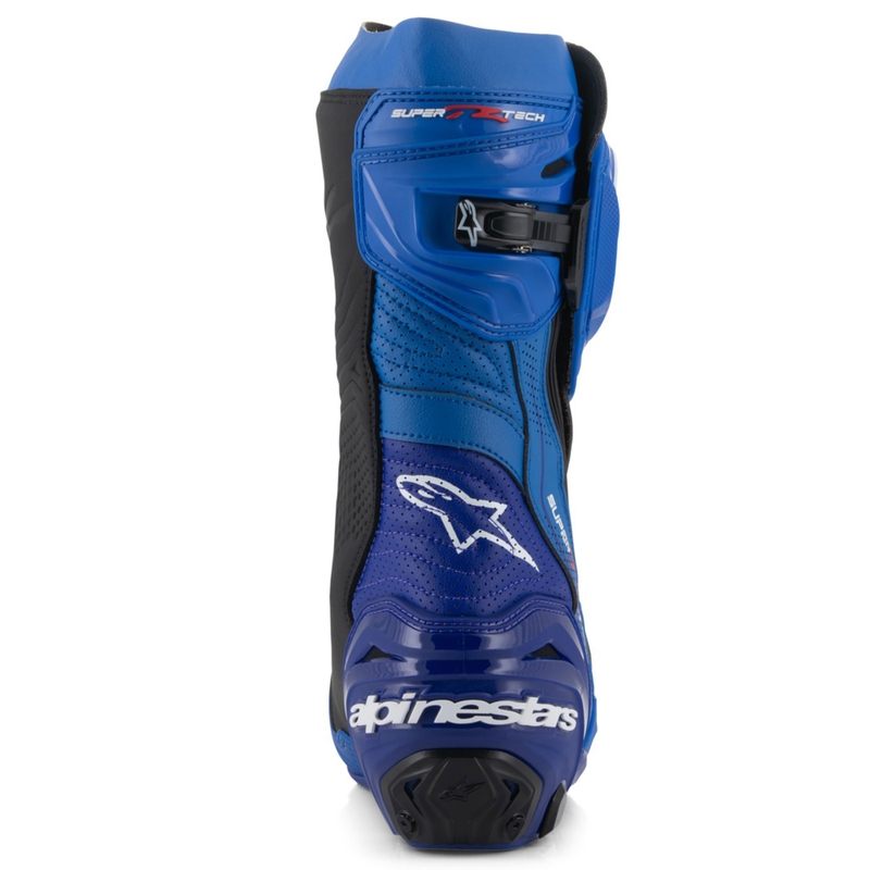 Alpinestars Supertech R ventilējamie motociklu zābaki zili un melni