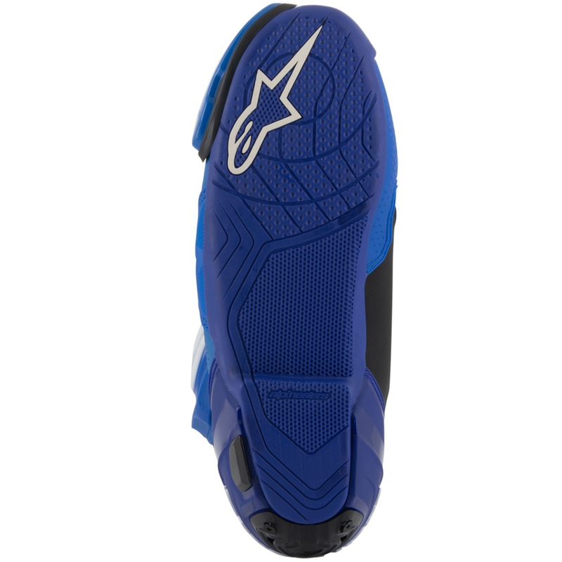Alpinestars Supertech R ventilējamie motociklu zābaki zili un melni