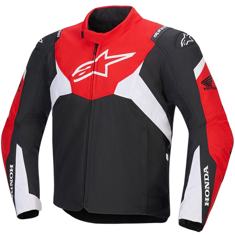 Alpinestars T-Jaws V4 ūdensnecaurlaidīga motocikla jaka Honda melna, sarkana un balta