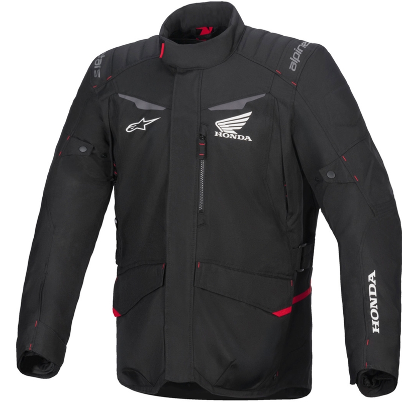 Alpinestars ST-1 ūdensnecaurlaidīga motocikla jaka Honda melna un sarkana