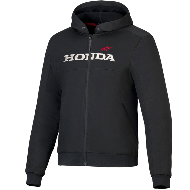 Alpinestars Chrome V3 sporta jaka ar kapuci Honda Collection melna, bēša un sarkana