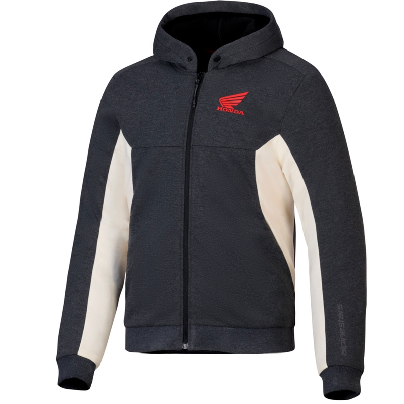Alpinestars Chrome V3 sporta jaka ar kapuci Honda tumši pelēka-krēmkrāsas-sarkana