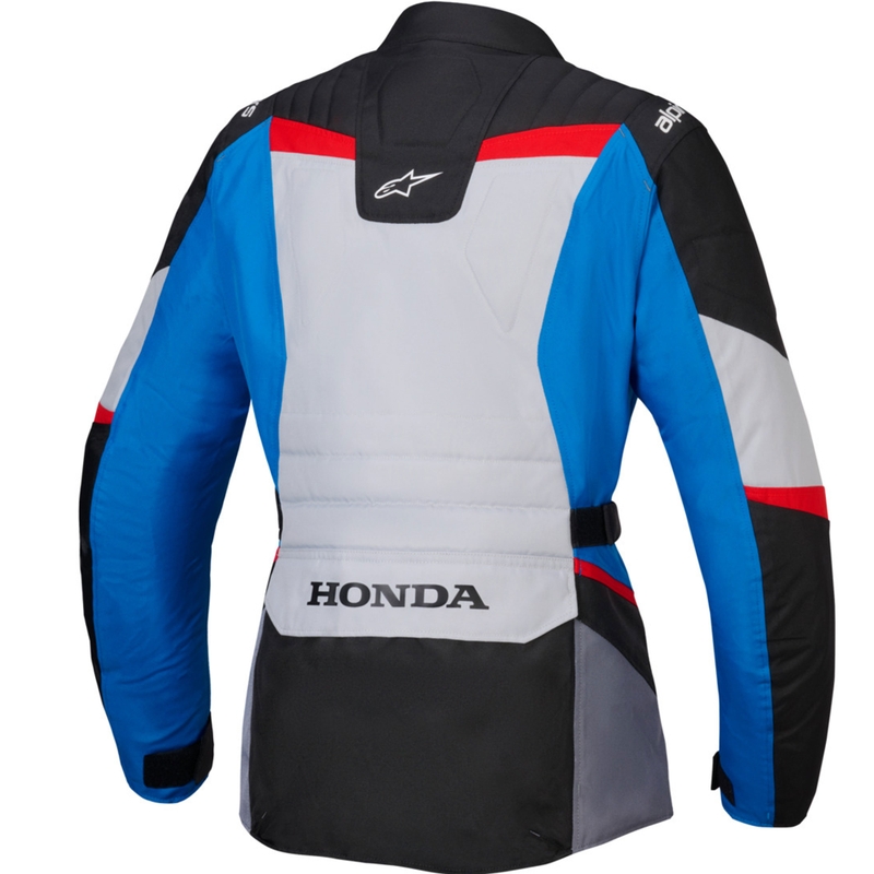 Sieviešu ūdensnecaurlaidīga motocikla jaka Alpinestars Stella ST-1 Honda pelēki-zilā-melnā-arkanā krāsā