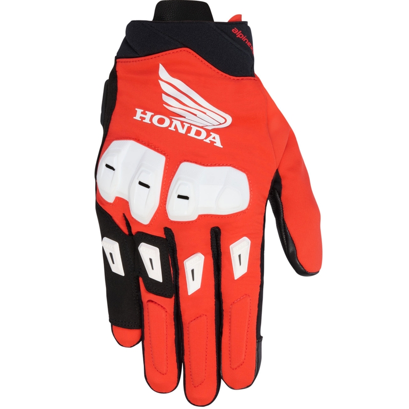 Alpinestars SP X 3 motocikla cimdi Honda collection sarkanā-melnā-baltā krāsā