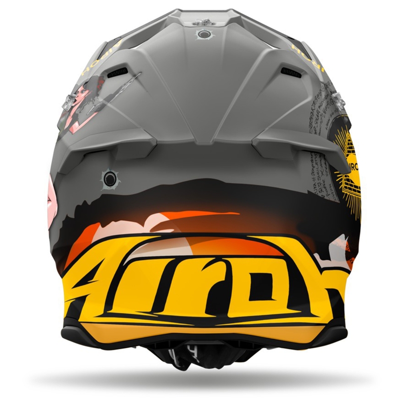 Motokrosa ķivere Airoh Twist 3 Adventure pelēk-dzeltena