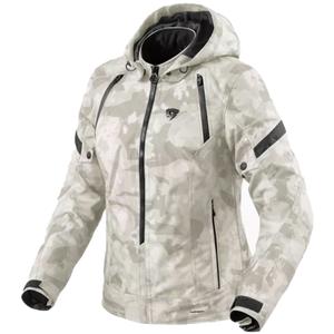 Sieviešu Revit Flare 3 H2O camo pelēka un balta motocikla jaka