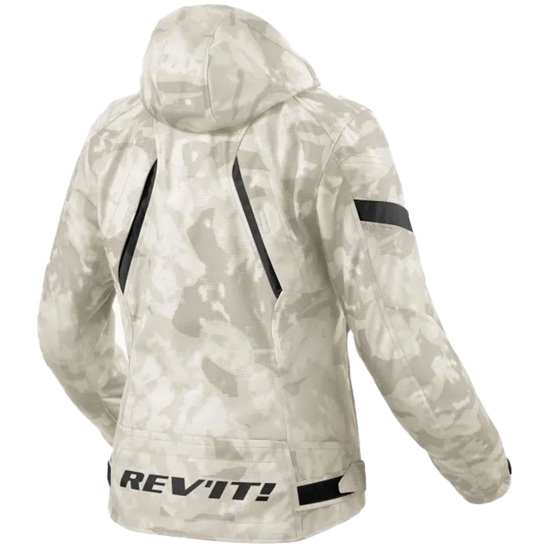 Sieviešu Revit Flare 3 H2O camo pelēka un balta motocikla jaka