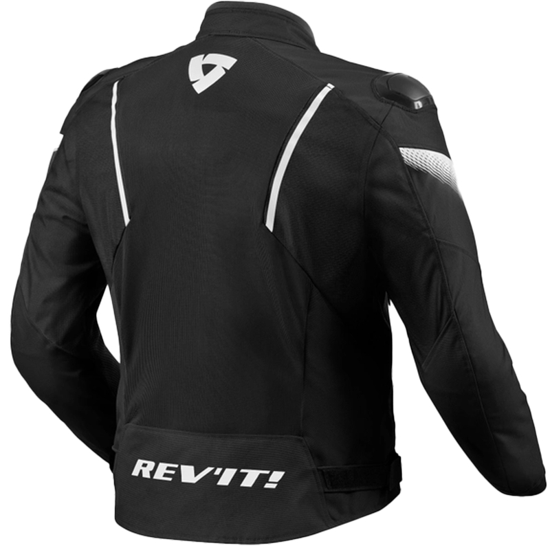 Revit Control Control Air H2O motocikla jaka melnā un baltā krāsā
