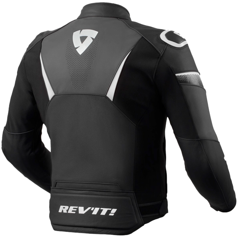 Revit Argon 2 melnā un baltā ādas motocikla jaka
