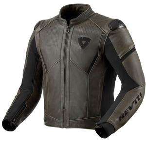 Revit Parallax tumši olīvu ādas motocikla jaka