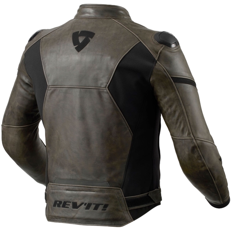 Revit Parallax tumši olīvu ādas motocikla jaka