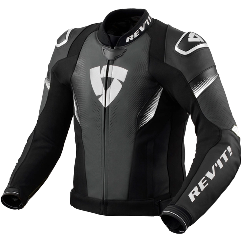 Revit Control melnā un baltā ādas motocikla jaka
