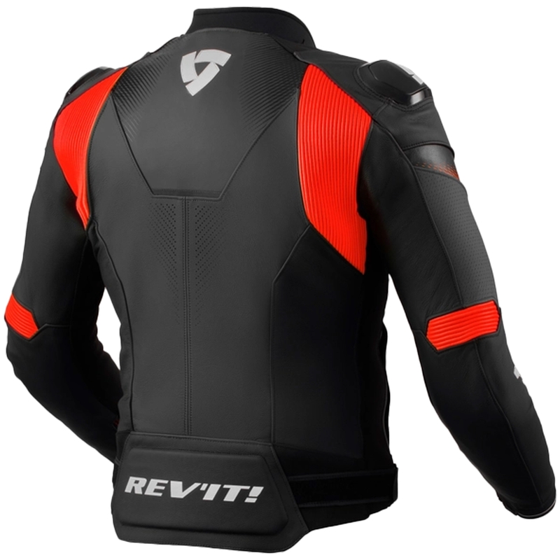 Revit Control melni-fluo sarkana ādas motocikla jaka