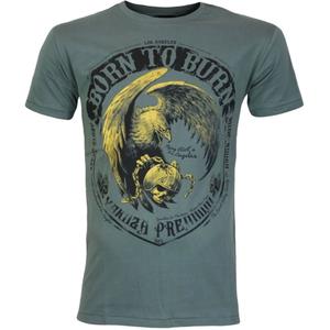 T-krekls Yakuza Premium Born To Burn Flying Riots Los Angeles olīvu zaļš