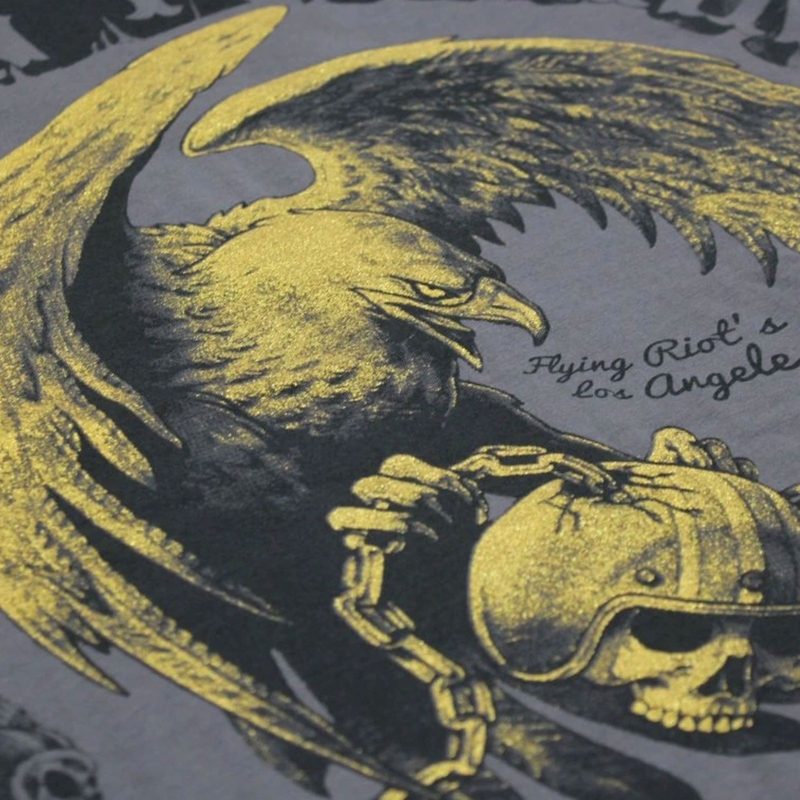 Yakuza Premium T-krekls Born To Burn Flying Riots Los Angeles tumši pelēks