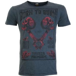 T-krekls Yakuza Premium Rude and Rough Born to Burn - Los Angeles blue