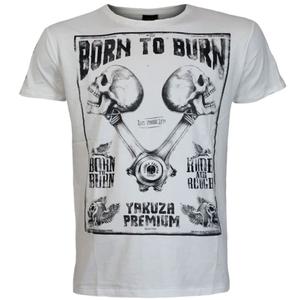 T-krekls Yakuza Premium Rude and Rough Born to Burn - Los Angeles white