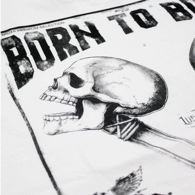 T-krekls Yakuza Premium Rude and Rough Born to Burn - Los Angeles white