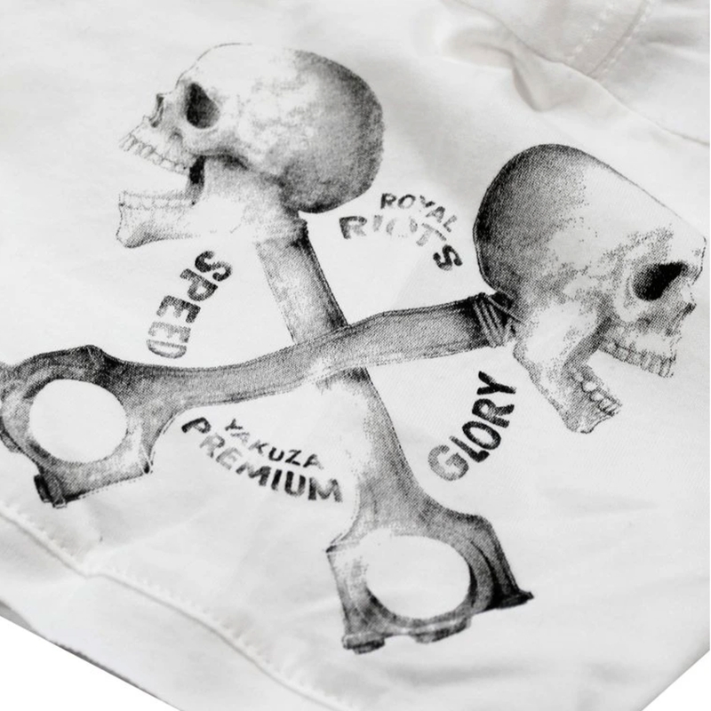 T-krekls Yakuza Premium Rude and Rough Born to Burn - Los Angeles white