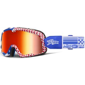 100% Barstow Artist motokrosa brilles ar sarkanām pleksi brillēm