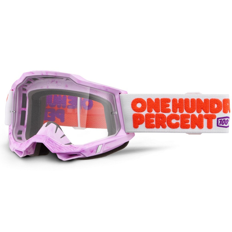 Motokrosa brilles 100% Accuri 2 Hundreds ar caurspīdīgu pleksi