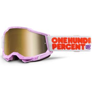 Motokrosa brilles 100% Accuri 2 Hundreds ar zelta pleksi