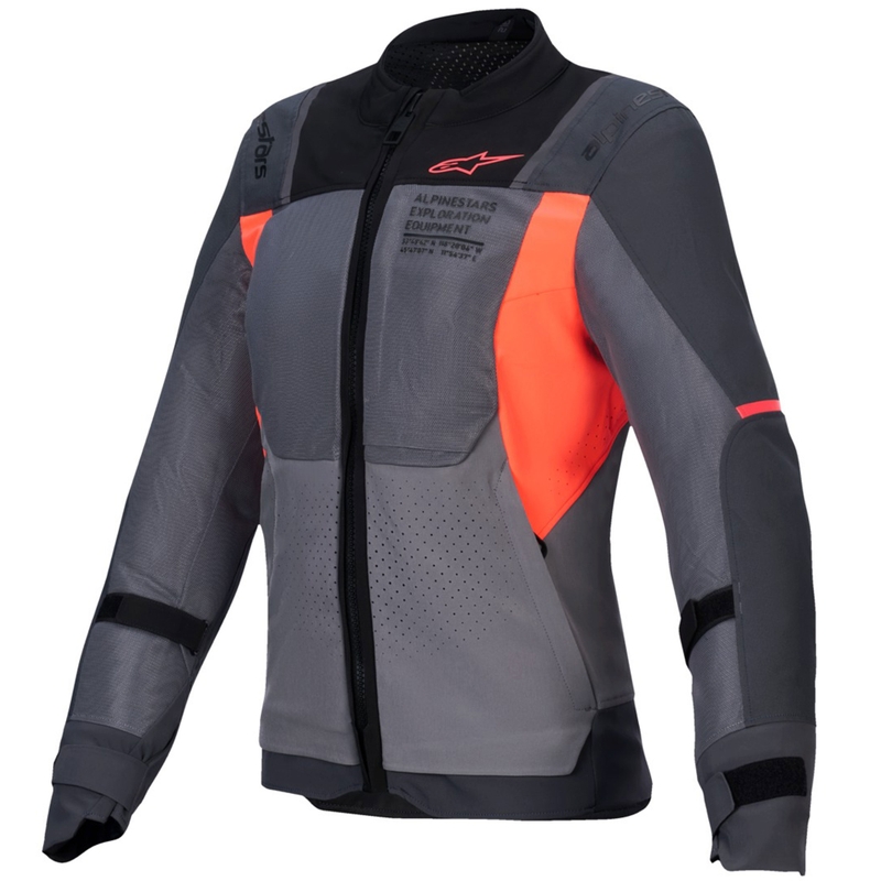 Alpinestars Stella ST-2 Air Sieviešu motocikla jaka Grey-Dark Grey-Fluo Coral