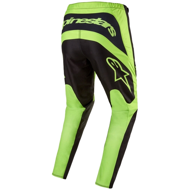 Alpinestars Fluid Lurv motokrosa bikses melnā un fluo dzeltenā krāsā